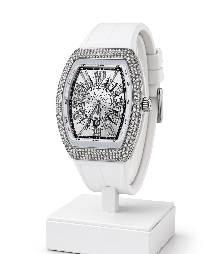 FM Executive Diamond Stone Style Wrist Watch