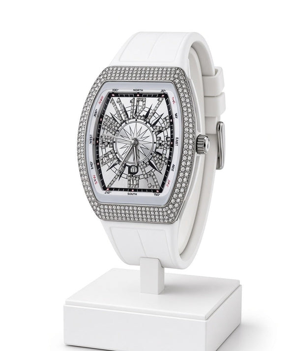 FM Executive Diamond Stone Style Wrist Watch
