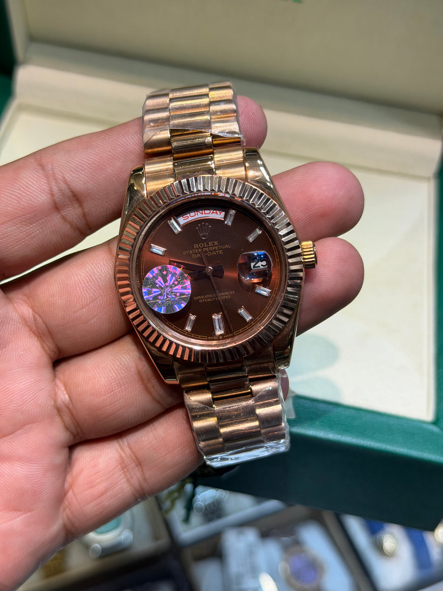 Rolex day-date chocolate rose gold