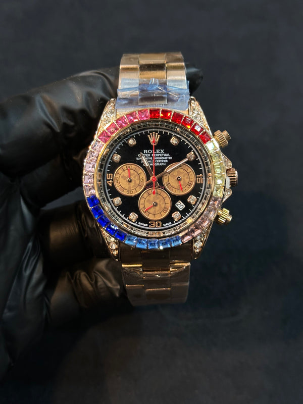 Rolex daytona rainbow chronograph working