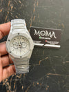 HBSKL Skeleton Diamond Cut Watch – Premium Silver Chronograph Edition