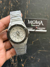 HBSKL Skeleton Diamond Cut Watch – Premium Silver Chronograph Edition