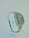 Men’s luxury silver watch with diamond accents on display stand, Ministry of Mens Affair