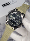 Men’s luxury G-Shock style watch with beige strap and modern black dial, Ministry of Mens Affair