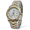 Men’s luxury two-tone silver and gold wristwatch with diamond markers, Ministry of Mens Affair